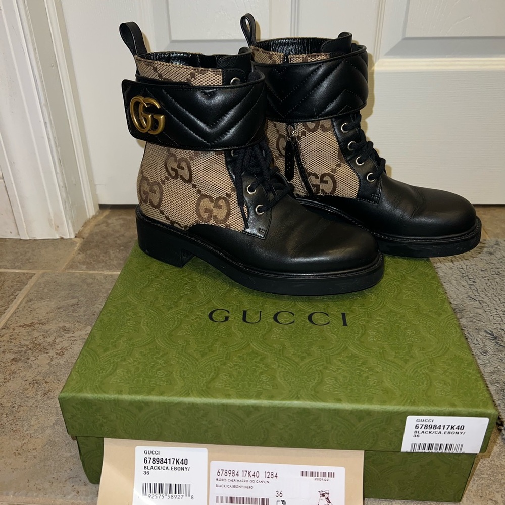 Authentic Gucci canvas boots!
